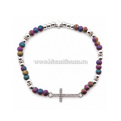 44-20 metanie bile mici - inel stras - cruce metal stras 12/set