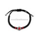 345-36AgR metanie impletita - noduri mari - cruce argintie - bile rosii 10/set 100/set