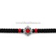345-36AgR metanie impletita - noduri mari - cruce argintie - bile rosii 10/set 100/set