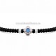 345-36AgA metanie impletita - noduri mari - cruce argintie - bile albastre 10/set 100/set