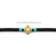 345-39AuT metanie impletita - noduri mari - cruce aurie - bile turquoise 10/set 100/set