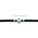 345-40AgT metanie impletita - noduri mari - cruce argintie - bile turquoise 10/set 100/set