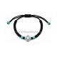 345-40AgT metanie impletita - noduri mari - cruce argintie - bile turquoise 10/set 100/set