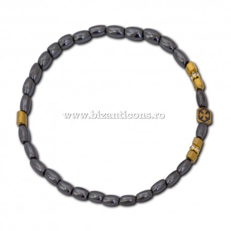 14-71 metanie hematit + cruce medalion hematit 12/set