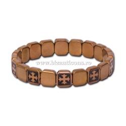 14-75B metanie hematit Albastru + medalion hematit 12/set