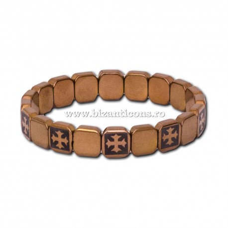 14-75B metanie hematit Albastru + medalion hematit 12/set