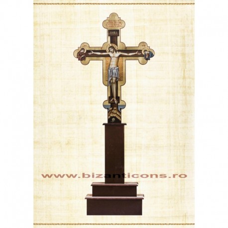 Cruce Altar Lemn Pictat + Suport