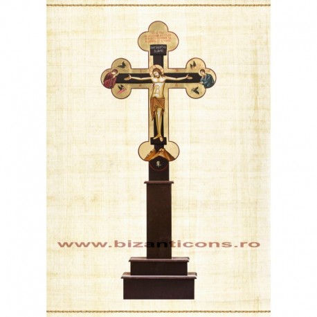 Cruce Altar Lemn Pictat + Suport