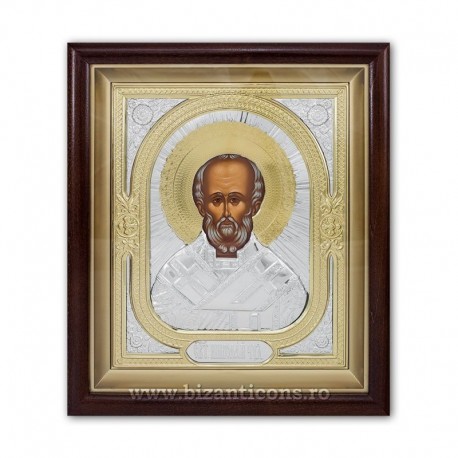 ICOANA rama aurita si argintata Sf Nicolae ICOANA rama aurita si argintata Sf Nicolae