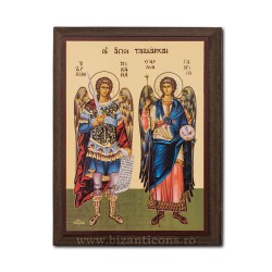 1830-033 Icoana fond auriu 19,5x26,5 - Sf Mihail si Gvriil