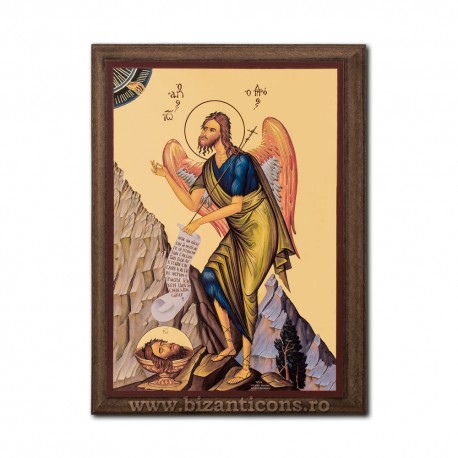 Icoana pe lemn - fond auriu 19,5x26,5 - Sf Ioan Botezatorul