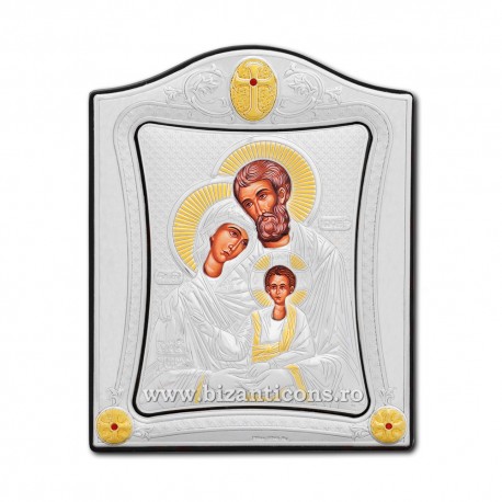 Icoana Ag925 lemn Sf Familie 16,5x20cm